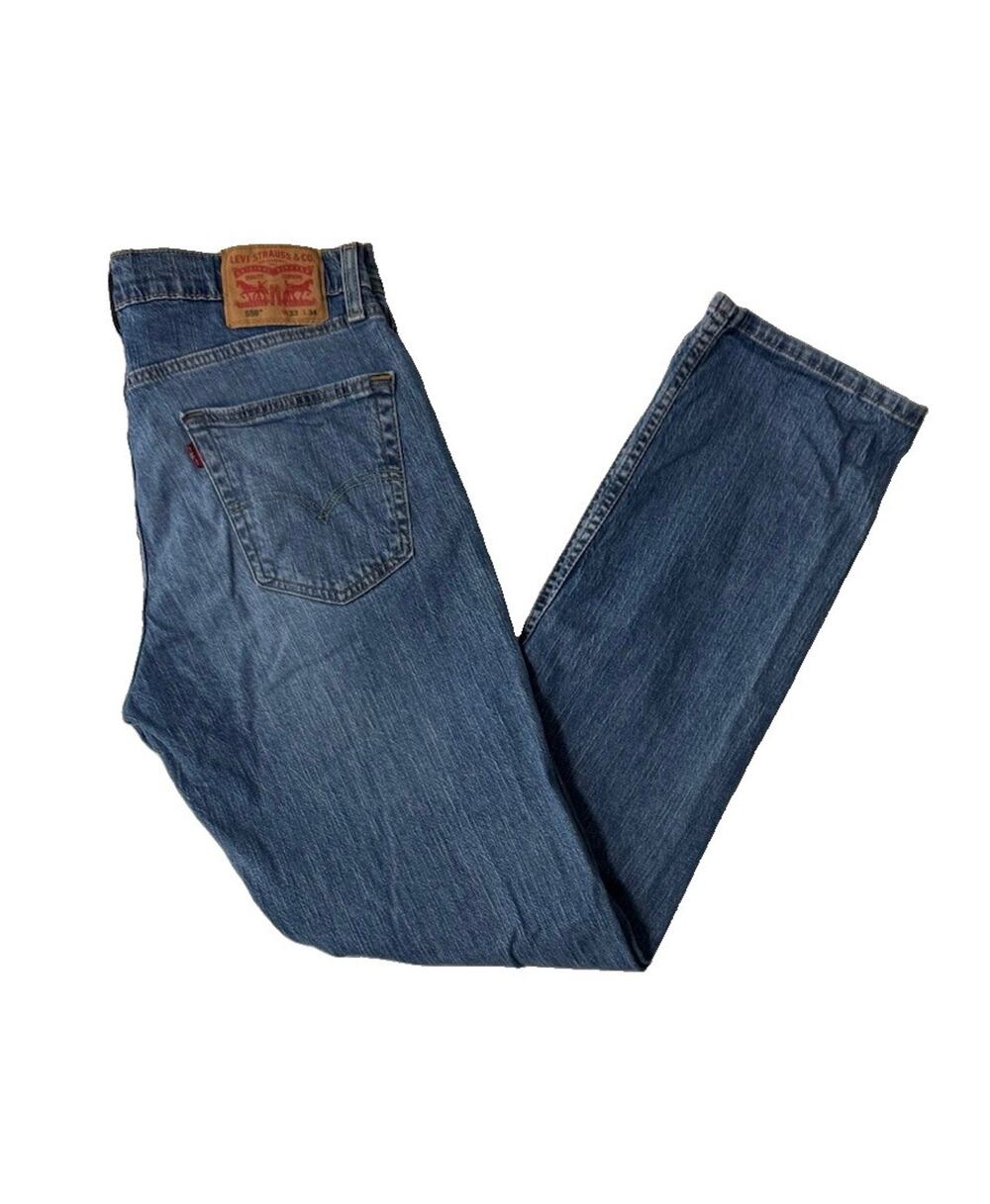 Levi’s 559 Jeans Men’s 33x34 Blue Relaxed Straight Fit Medium Wash Cowboy